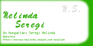 melinda seregi business card